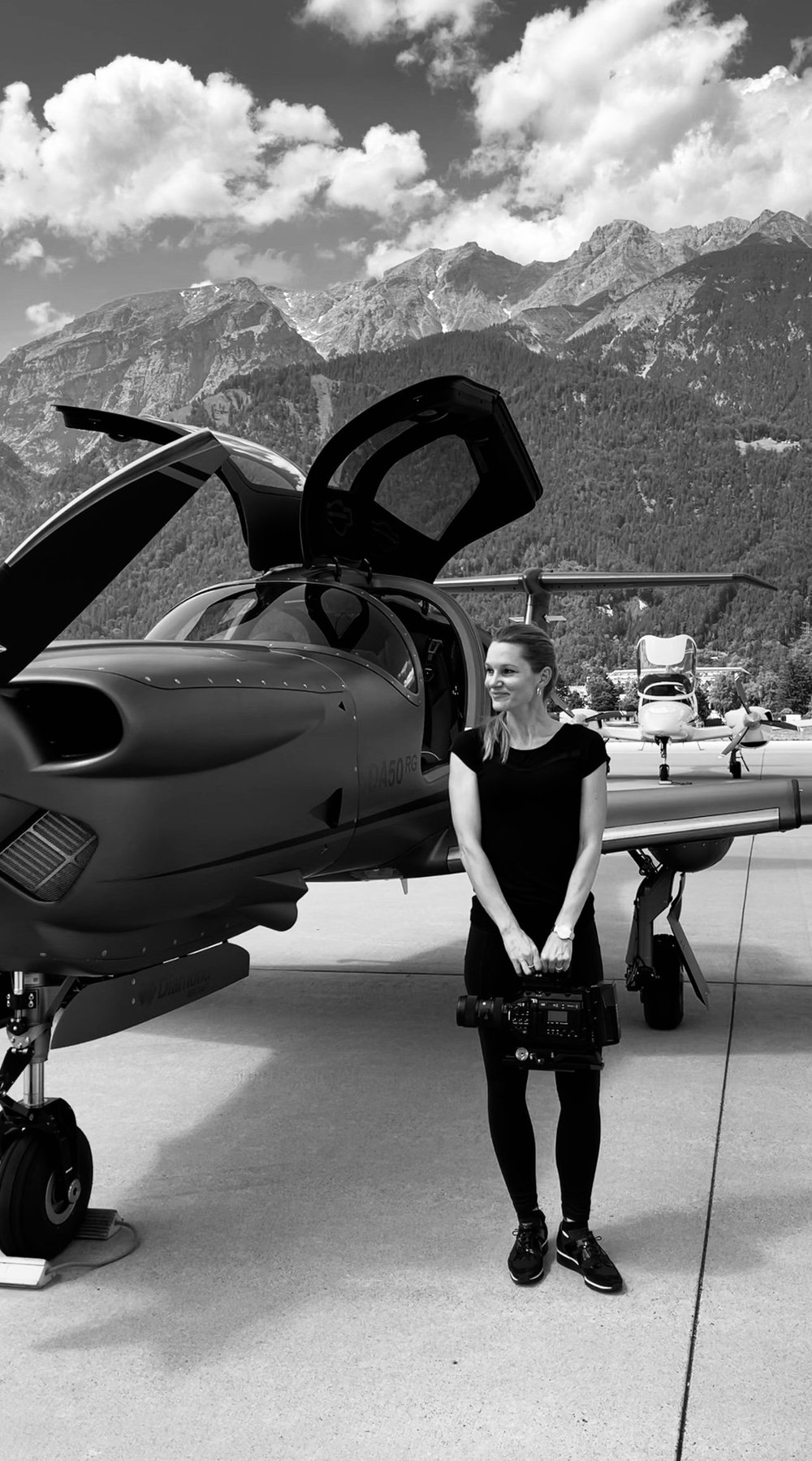 Annmarie Aronoff beside a Diamond DA50